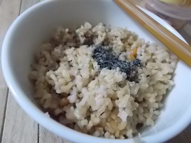 梅塩をかけた玄米ご飯